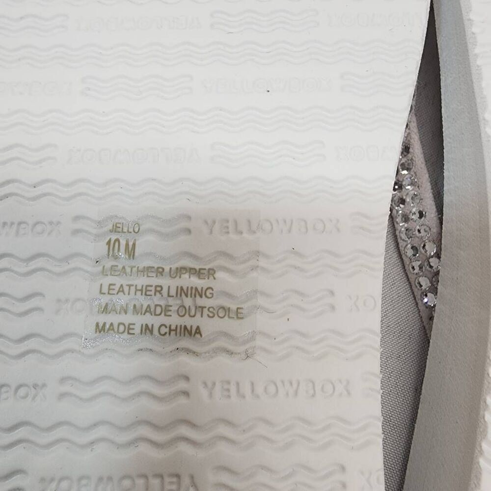 Yellow Box Size 10 Women's Jello Rhinestone Sandals White Beach Summer Comfort N - Picture 7 of 8